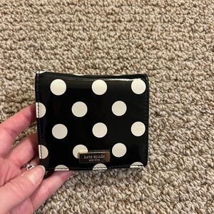 Kate Spade Black Wallet with Cream Polka Dots